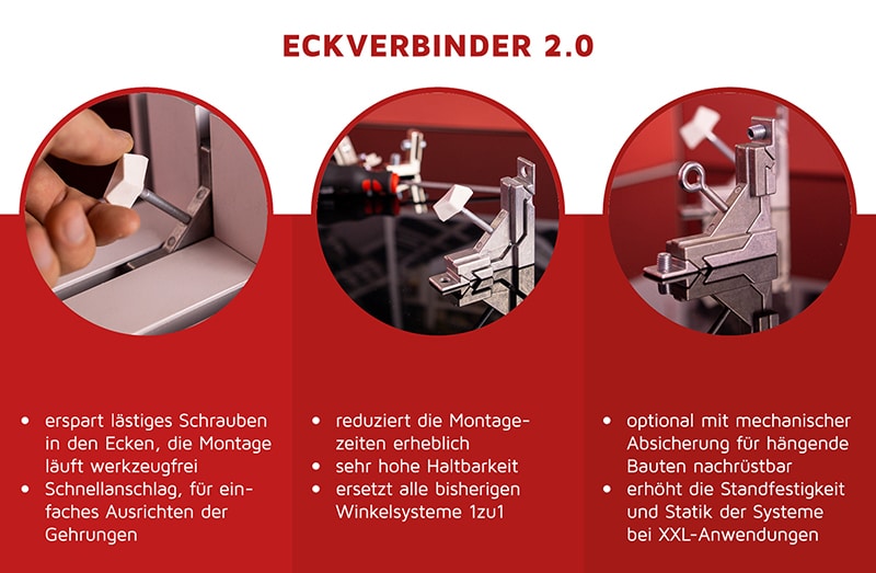 Der neue innovative werkzeugfreie Eckverbinder von Luminatore®